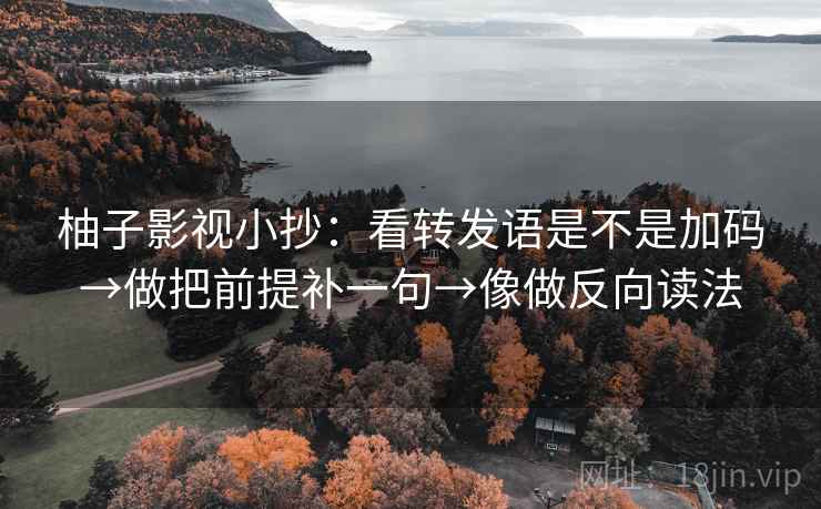 柚子影视小抄：看转发语是不是加码→做把前提补一句→像做反向读法