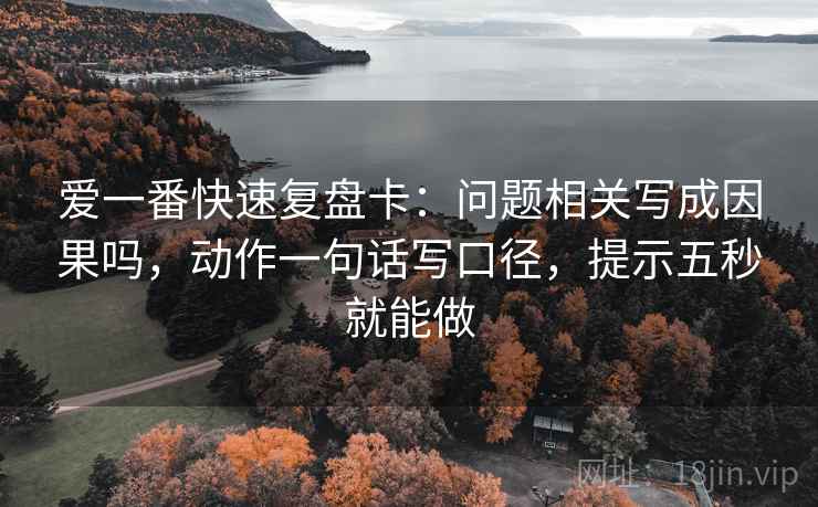 爱一番快速复盘卡：问题相关写成因果吗，动作一句话写口径，提示五秒就能做